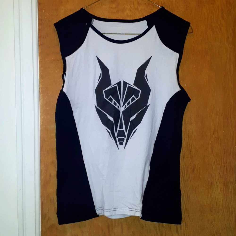 Black and White Cyberdog Sleeveless Shirt